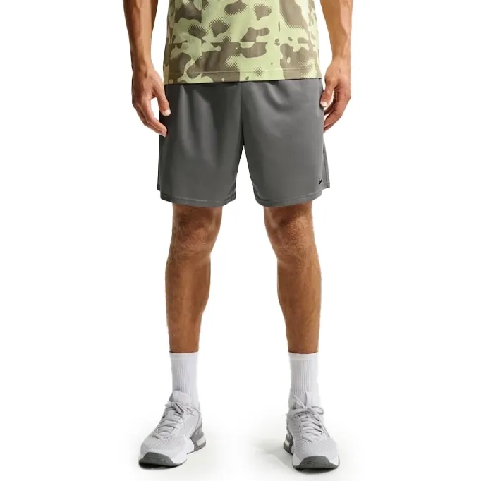 Bermuda Nike Flex Cinza Masculina vista frontal com cós elástico e cordão